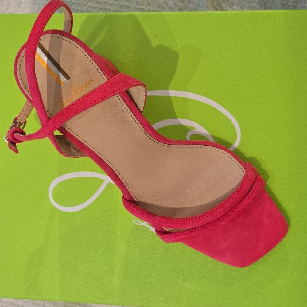 Sam Edelman Kia Suede Sandal Dahlia Pink 8M New - Picture 4 of 5